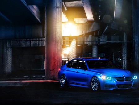 Blue Sedan BMW 3 Series