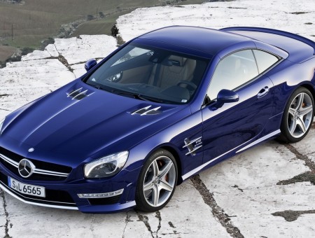 Blue Mercedes Benz Coupe