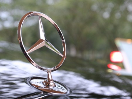 Mercedes Benz Logo In Macro Photography