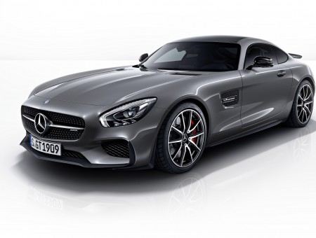 Gray Mercedes Benz AMG GTS On White Background