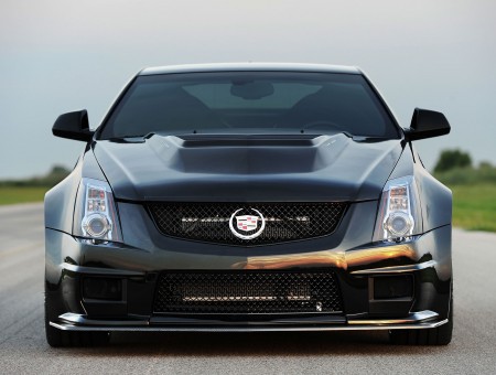 Black Cadillac CTS V Coupe On The Road