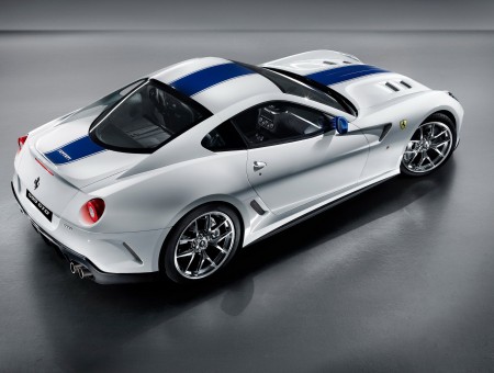 Blue And White Ferrari Sports Car
