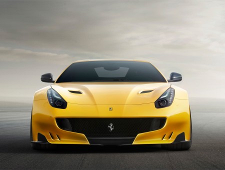 Yellow Ferrari F12