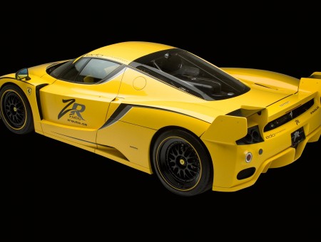 Yellow Ferrari Classic Sports Car