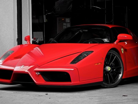 Parked Red Ferrari Enzo