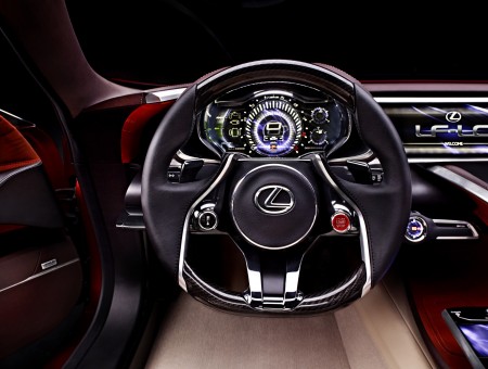Black Lexus Steering Wheel And Dashboard