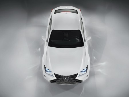 Top View Of White Lexus Sedan