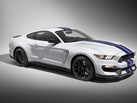 White Blue Ford Mustang GT350