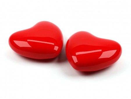2 Red Heart Stones