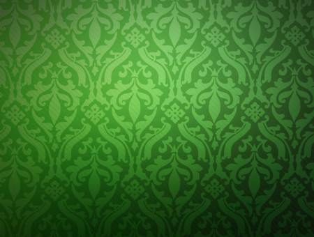 Green Floral Damask Pattern