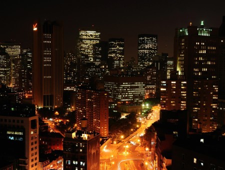 High Rise Buildings During Nighttime