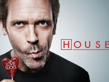 House Md With A Lollipop That Says Love Sucks