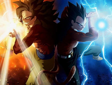 Super Saiyan 4 Son Goku And Super Saiyan 4 Vegeta