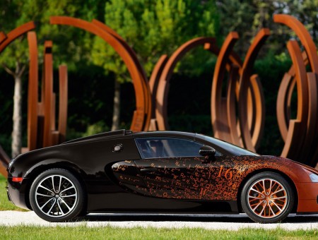 Orange And Black Bugatti Veyron Super Sport