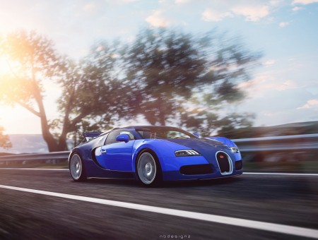 Bugatti Veyon On Road During Daytime