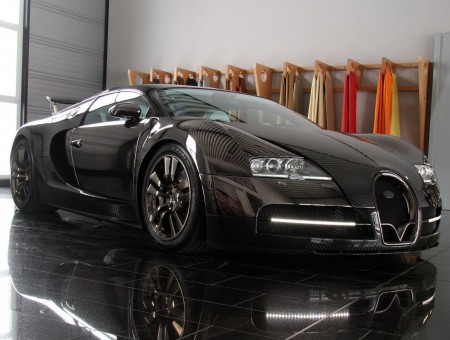Black Bugatti Chiron Scale Model