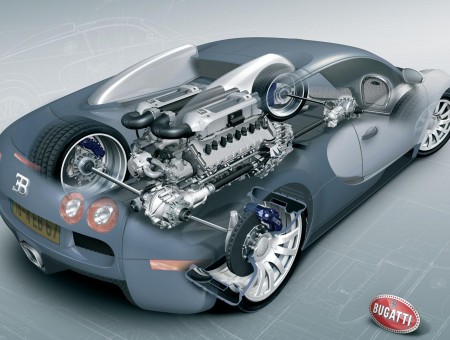 Gray Bugatti Concept Car