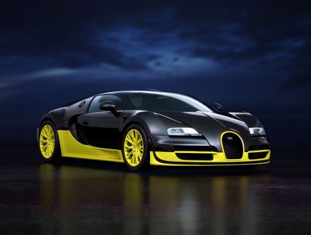 Black And Yellow Bugatti Vision