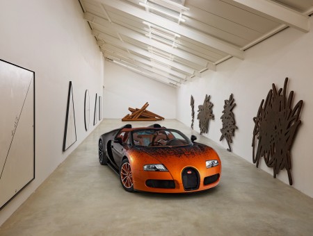 Orange Black Bugatti Veyron