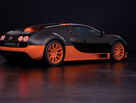 Black And Orange Buggati Veyron Super Sport