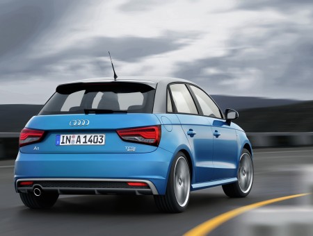 Blue Audi Compact Car