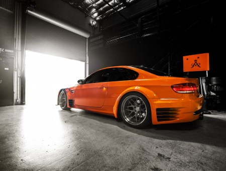 Orange Sports Coupe With Spoiler