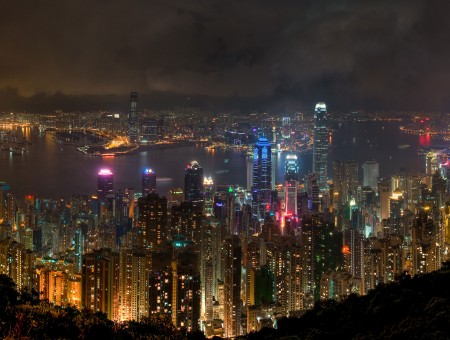 City Skyline During Nighttime
