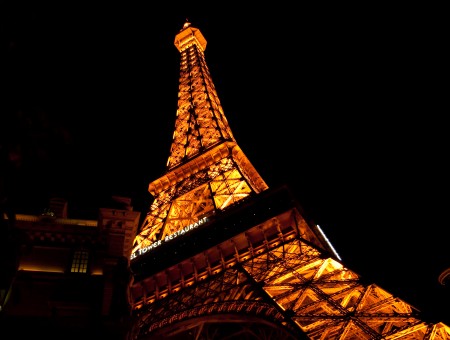 Bottom View Of Eiffel Tower With Lights During Night Ntime
