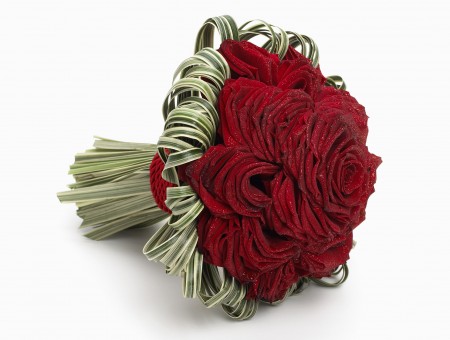Green And Red Bouquet Of Flowers Ornament