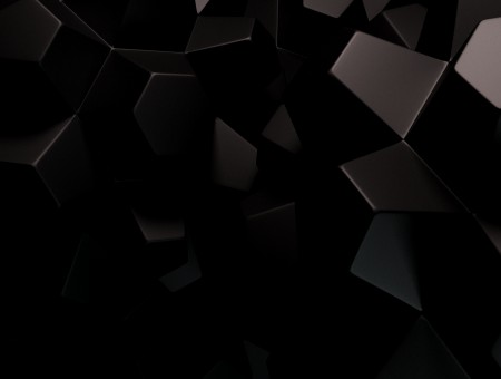 Gray And Black Geometric Shapes On Black