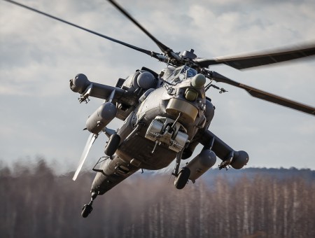 Grey Apache Helicopter
