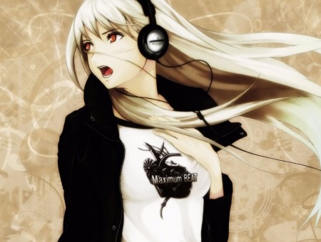 Black White Haired Girl Anime Illustration