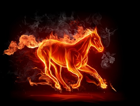 Illustration Of Running Burning Horse