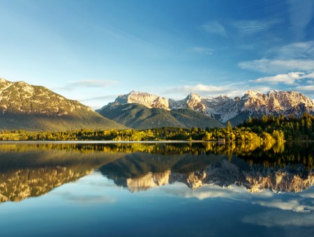 Lake And Mountain Landscape View
