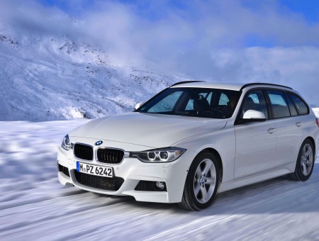 White BMW Sedan