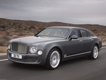 Grey Bentley Continental On Grey Asphalt Road