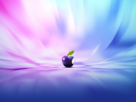 Apple Fruit In Purple And Green Color Wallpaper