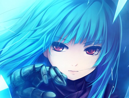 Animated Woman With Blue Hair Character