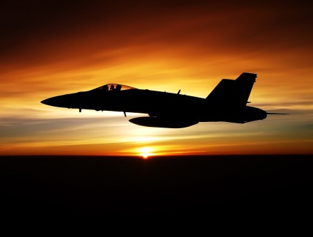Jet fighter plane silhouette