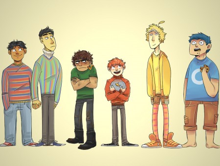 6 boys illustration