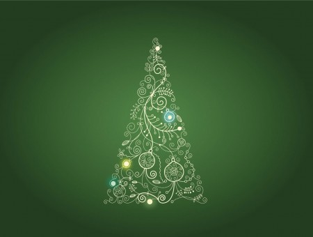 White Christmas tree illustration
