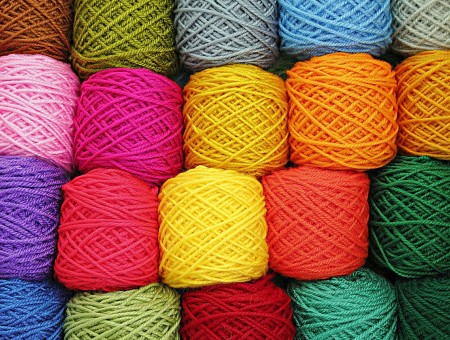 Assorted wool yarns