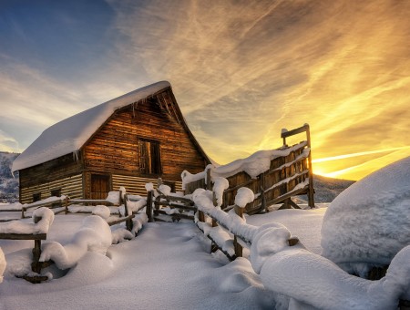 Winter wood house