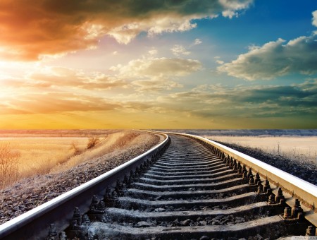 Railway and sun