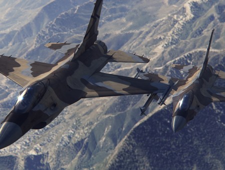 Fighters over the mountains