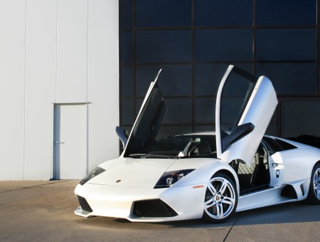 White sport Lamborghini Murcielago