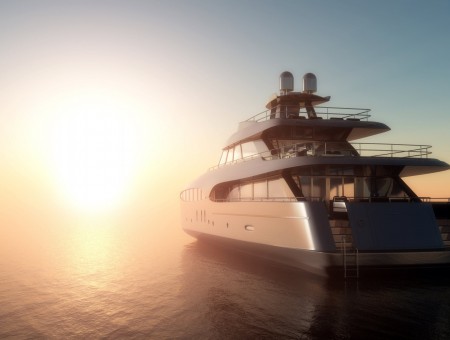 Yacht and bright sun