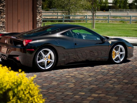 Black Ferrari Italy 458 at home