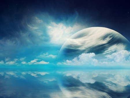 Planet in the clouds