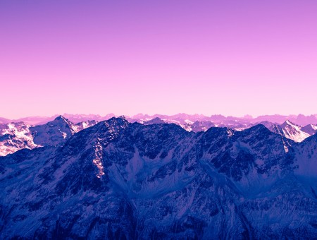 Pink sky and mountains